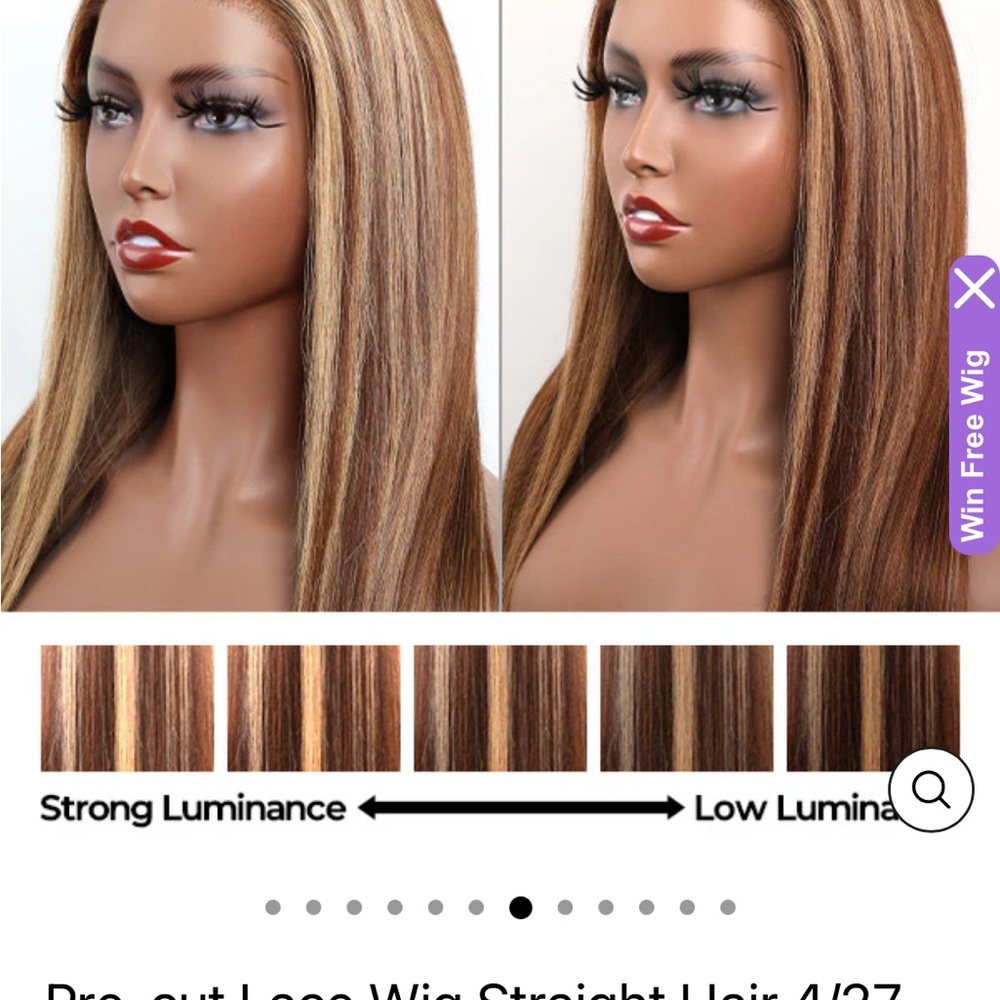 16” Beautiful Highlight and Ombré Wig - Picture 4 of 5
